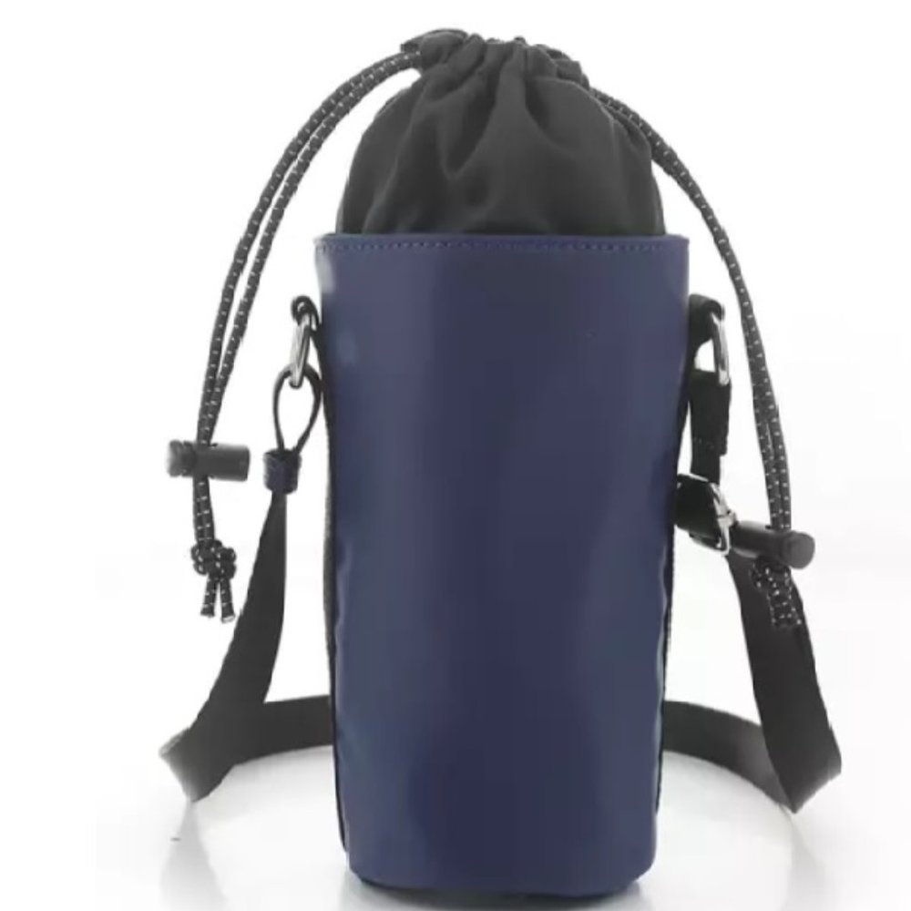 ZELOS Women's Nylon Water Bottle Crossbody Bag Navy/Black w/drawstring t…